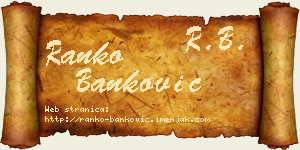 Ranko Banković vizit kartica